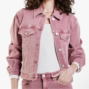 New! Dear John rose denim jacket size large